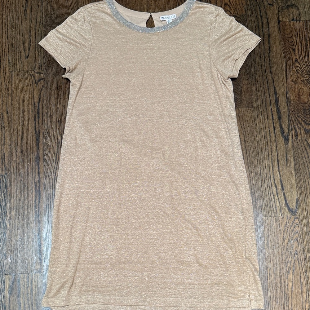 Elegant 100 Linen Tan Midi Dress
